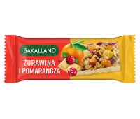 Baton zbożowy Ba!, żurawina i pomarańcza, Bakalland, 40g, Przekąski, Artykuły spożywcze