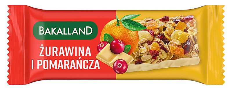 Cereal bar Ba!, cranberry and orange, Bakalland, 40g