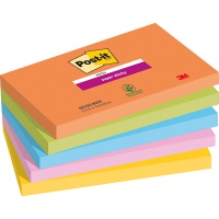 Karteczki samoprzylepne Post-it® Super Sticky, BOOST, 76x127mm, 5x90 kart., Bloczki samoprzylepne, Papier i etykiety