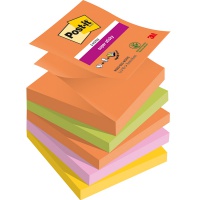 Karteczki samoprzylepne Post-it® Super Sticky Z-Notes, BOOST, 76x76mm, 5x90 kart., Bloczki samoprzylepne, Papier i etykiety