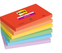Karteczki samoprzylepne Post-it® Super Sticky, PLAYFUL, 76x127mm, 6x90 kart., Bloczki samoprzylepne, Papier i etykiety