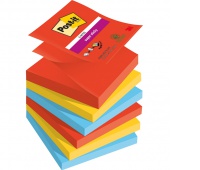 Karteczki samoprzylepne Post-it® Super Sticky Z-Notes, PLAYFUL, 76x76mm, 6x90 kart., Bloczki samoprzylepne, Papier i etykiety