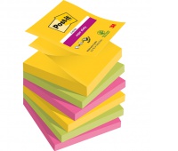 Karteczki samoprzylepne Post-it® Super Sticky Z-Notes, CARNIVAL, 76x76mm, 6x90 kart., Bloczki samoprzylepne, Papier i etykiety