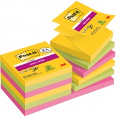 Karteczki samoprzylepne Post-it® Super Sticky Z-Notes, CARNIVAL, 76x76mm, 12x90 kart., Bloczki samoprzylepne, Papier i etykiety