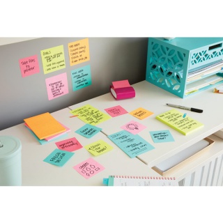 Karteczki samoprzylepne Post-it® Super Sticky, COSMIC, 76x127mm, 6x90 kart., Bloczki samoprzylepne, Papier i etykiety