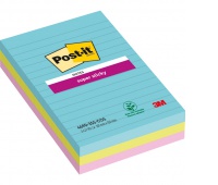 Karteczki samoprzylepne Post-it® Super Sticky XXL, COSMIC, w linię, 101x152mm, 3x90 kart., Bloczki samoprzylepne, Papier i etykiety