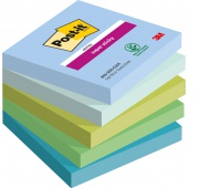 Karteczki samoprzylepne Post-it® Super Sticky, OASIS, 76x76mm, 5x90 kart., Bloczki samoprzylepne, Papier i etykiety
