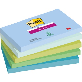 Karteczki samoprzylepne Post-it® Super Sticky, OASIS, 76x127mm, 5x90 kart., Bloczki samoprzylepne, Papier i etykiety