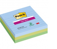 Karteczki samoprzylepne Post-it® Super Sticky XL, OASIS, w linię, 101x101mm, 3x70 kart., Bloczki samoprzylepne, Papier i etykiety