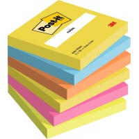 Sticky notes Post-it®, ENERGETIC, 76x76mm, 6x100 sheets, Self-adhesive pads, Paper and labels, Eco-recycled