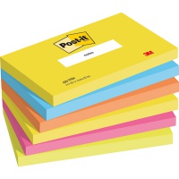 Karteczki samoprzylepne Post-it®, ENERGETIC, 76x127mm, 6x100 kart., Bloczki samoprzylepne, Papier i etykiety