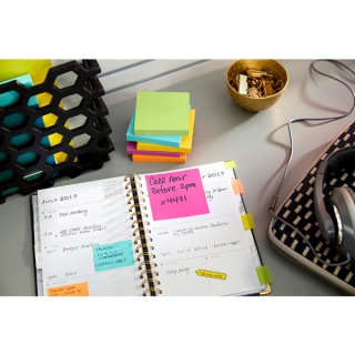 Karteczki samoprzylepne Post-it®, ENERGETIC, 76x127mm, 6x100 kart., Bloczki samoprzylepne, Papier i etykiety