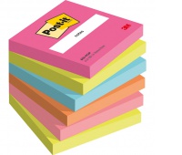 Karteczki samoprzylepne Post-it®, POPTIMISTIC, 76x76mm, 6x100 kart., Bloczki samoprzylepne, Papier i etykiety
