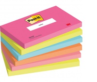Karteczki samoprzylepne Post-it®, POPTIMISTIC, 76x127mm, 6x100 kart., Bloczki samoprzylepne, Papier i etykiety