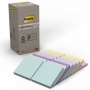 Sticky notes POST-IT&reg; Recycled Notes, 76x76mm, 16x100 sheets, pastel mix, Self-adhesive pads, Paper and labels, EKO-CERT