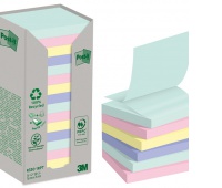 Eco-friendly sticky notes Post-it® Z-Notes, NATURE, pastels, 76x76mm, 16x100 sheets