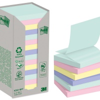 Ekologiczne karteczki samoprzylepne Post-it® Z-Notes, NATURE, pastelowe, 76x76mm, 16x100 kart., Bloczki samoprzylepne, Papier i etykiety