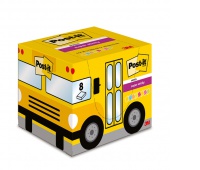 Sticky notes Post-it, School Bus, 63,5x76mm, 8x90 sheets, color mix
