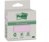 Ekologiczne karteczki samoprzylepne Post-it, 76x76mm, 2x100 kart., pastelowy róż, Bloczki samoprzylepne, Papier i etykiety