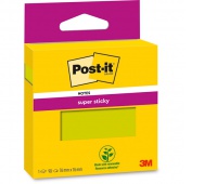 Karteczki samoprzylepne Post-it Super Sticky, 76x76mm, 90 kart., neonowe żółte, Bloczki samoprzylepne, Papier i etykiety