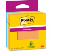 Karteczki samoprzylepne Post-it Super Sticky, 76x76mm, 3x45 kart., pomarańczowe, Bloczki samoprzylepne, Papier i etykiety