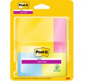 Karteczki samoprzylepne Post-it Super Sticky, 4x45 kart., mix kolorów, Bloczki samoprzylepne, Papier i etykiety