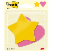 Sticky notes Post-it, Star and Heart, 70x72mm, 2x30 sheets
