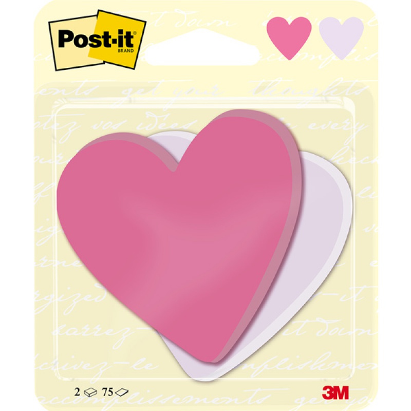 Sticky notes Post-it, Heart, 70x72mm, 2x75 sheets