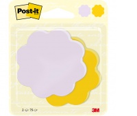 Karteczki samoprzylepne Post-it®, Kwiatek, 72,5x72,5mm, 2x75 kart., Bloczki samoprzylepne, Papier i etykiety