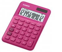 Kalkulator biurowy CASIO MS-20UC-RD-B, 12-cyfrowy, 105x149,5mm, kartonik, czerwony, Kalkulatory, Urządzenia i maszyny biurowe
