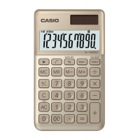 Kalkulator kieszonkowy CASIO SL-1000SC-GD-B, 10-cyfrowy, 71x120mm, kartonik, złoty, Kalkulatory, Urządzenia i maszyny biurowe