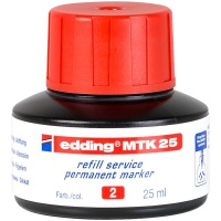 Tusz do uzupełniania markerów permanentnych e-MTK 25 EDDING, czerwony, Markery, Artykuły do pisania i korygowania