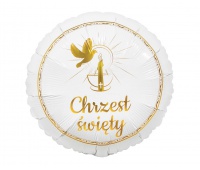 BALON FOLIOWY CHRZEST ŚW.GOŁĄBEK I ŚWIECA 18", Podkategoria, Kategoria