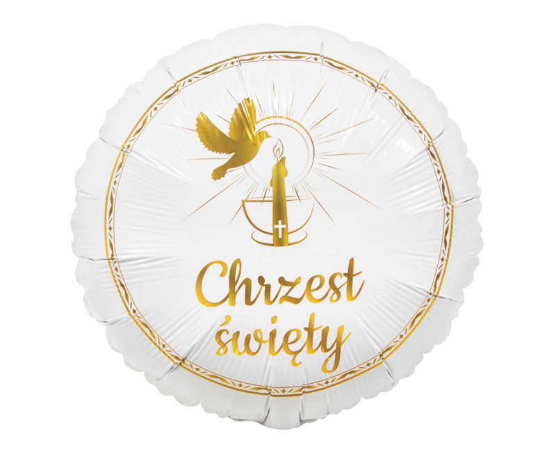 BALON FOLIOWY CHRZEST ŚW.GOŁĄBEK I ŚWIECA 18", Podkategoria, Kategoria