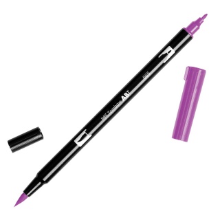 MARKER DWUSTRONNY PĘDZELKOWY TOMBOW PURPLE ABT-665, Markery permanentne, Art. do pisania i korygowania