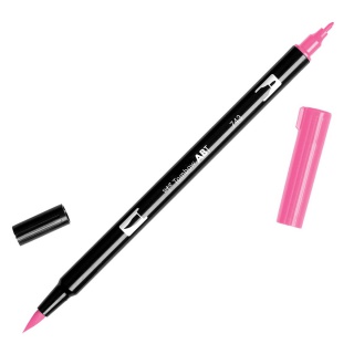 MARKER DWUSTRONNY PĘDZELKOWY TOMBOW HOT PINK ABT-743, Markery permanentne, Art. do pisania i korygowania