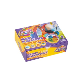 FARBY PLAKATOWE 6 KOL.20ML.BROKAT. SWEET COLOURS, Farby, Plastyka