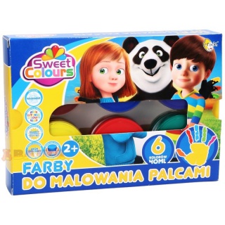 FARBY DO MALOWANIA PALCAMI 6 KOL.40ML.SWEET COLOUR, Podkategoria, Kategoria