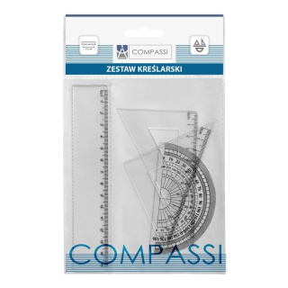 ZESTAW GEOMETRYCZNY COMPASSI 4ELEM.Z LINIJKĄ 15CM, Podkategoria, Kategoria