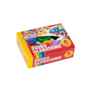 FARBY PLAKATOWE 6 KOL.20ML., Farby, Plastyka