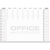 Podkładka na biurko OFFICE PRODUCTS, planer 2023/2024, biuwar 594x420mm A2 ,52k., biała, Podkładki na biurko, Wyposażenie biura
