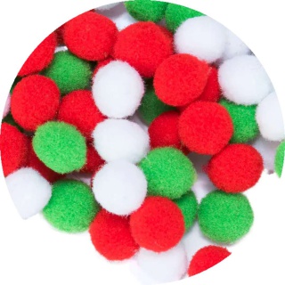 POMPONY POM42 1cm.BIAŁE,CZERWONE,ZIELONE, Podkategoria, Kategoria