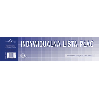 INDYWIDUALNA LISTA PŁAC 1/3 A3, Podkategoria, Kategoria