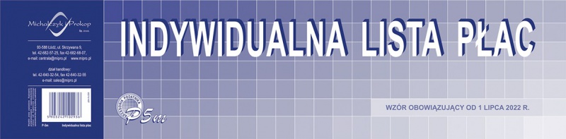 INDYWIDUALNA LISTA PŁAC 1/3 A3, Podkategoria, Kategoria