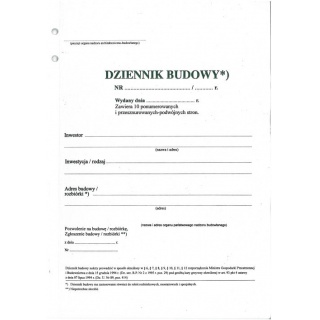 DZIENNIK BUDOWY CIENKI 1-10, Podkategoria, Kategoria