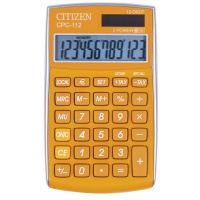Kalkulator biurowy CITIZEN CPC-112 ORWB, 12-cyfrowy, 120x72mm, pomarańczowy, Kalkulatory, Urządzenia i maszyny biurowe
