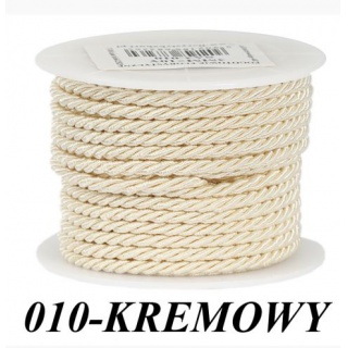 SZNUR ATŁASOWY SKRĘCANY 3MM/10Y KREM, Podkategoria, Kategoria