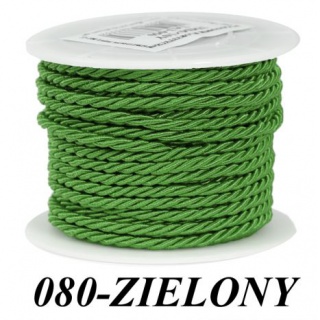 SZNUR ATŁASOWY SKRĘCANY 3MM/10Y ZIELONY, Podkategoria, Kategoria