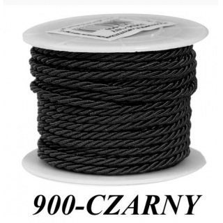 SZNUR ATŁASOWY SKRĘCANY 3MM/10Y CZARNY, Podkategoria, Kategoria