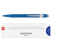 Długopis CARAN D'ACHE 849 Colormat-X, M, w pudełku, niebieski, Długopisy, Artykuły do pisania i korygowania